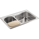 Staccato 33" Double Basin Drop In 18-Gauge Stainless Steel Kitchen Sink with SilentShield, Cutting Board, and Four Faucet Holes - hm1l695nfv9bv81u3phd_800x500@2x.jpg