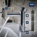 Essence 1.2 GPM Single Hole Bathroom Faucet with Pop-Up Drain Assembly, StarLight, SilkMove, and EcoJoy Technology - ywxokrsy8laa5jowpo4b_800x500@2x.jpg