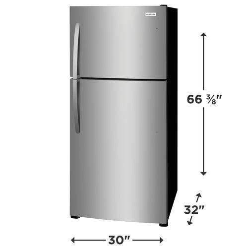 30 in. 20 cu. ft. Freestanding Top Freezer Refrigerator in Stainless Steel Energy Star - FFHT2022AS-DIM_x500.jpg