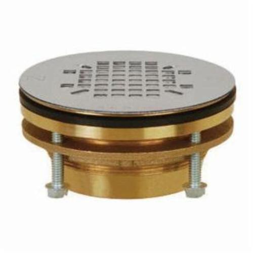 JackRabbit™ Shower Pan Drain, 2 in, No Caulk, 4-1/4 in, Grid, Brass Drain, Stainless Steel - a9qkzlf46bfq4li606ul_x500.jpg