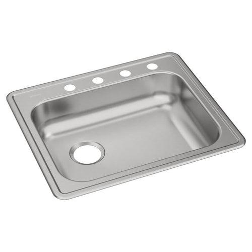 Dayton® Single Bowl Kitchen Sink, Top Mount, ADA, 25 x 21-1/4 in, 5-1/4 in Bowl Depth, 4-Hole, 22 ga Brushed Satin Steel, Stainless - acinfgo4yyofi7v0cfat_x500.jpg