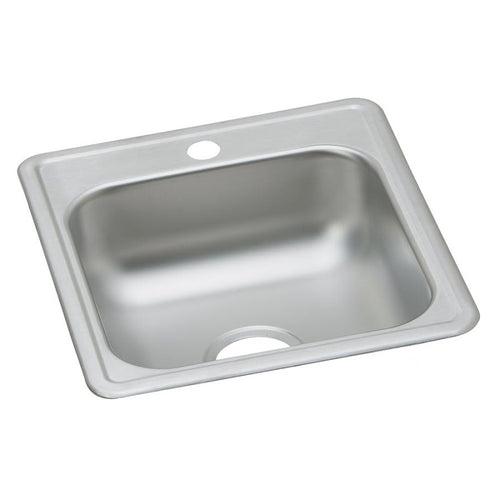 Dayton® Single Bowl Bar Sink, Top Mount, ADA, 19 17 x 19 in, 6 in Bowl Depth, 1-Hole, 22 ga Satin Steel, Stainless - aok5stalpxxo9othirxb_x500.jpg