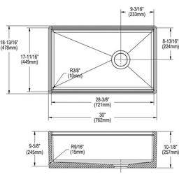 Single Bowl Kitchen Sink, Apron Mount, 30 x 18-13/16 in, 9-5/8 in Bowl Depth, Fireclay, White - ar8apg01cydtkzc4iju6_x500.jpg