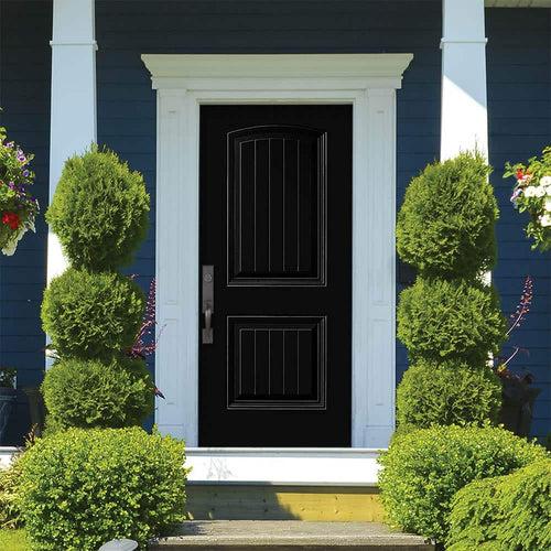 36 in. x 80 in. Cheyenne 2-Panel Left Hand Inswing Painted Smooth Fiberglass Prehung Front Exterior Door No Brickmold - autznemvcev8i3p7o10m_x500.jpg