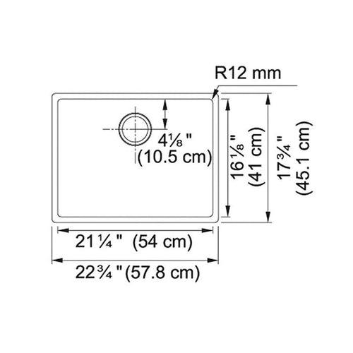 Cube Single Bowl Kitchen Sink, Under Mount, 22-3/4 x 17-3/4 in, 9 in Bowl Depth, 18 ga Satin Steel, Stainless - ayghw4pmz0bm00fowcka_x500.jpg