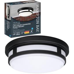 11 in. Round Black Indoor Outdoor LED Flush Mount Ceiling Light Adjustable CCT 830 Lumens Wet Rated Front or Side Door - ayqg5exwet1sbrperqdf_800x500@2x.jpg