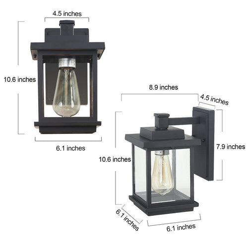 LNC Square 1-Light Black Outdoor Wall Lantern Sconce with Clear Glass Shade, Modern Exterior Wall Light for Patio Garden - b1rpeb87ntrradmwqafz_x500.jpg