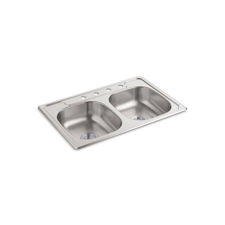 Middleton® Double Bowl Kitchen Sink, Top Mount, ADA, 33 x 22 in, 6 in Bowl Depth, 4-Hole, 20 ga Luster Steel, Stainless - b3tcb1lbfptzwjx5dj5n_800x500@2x.jpg