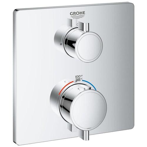 Grohtherm Thermostatic Valve Trim Only with Dual Lever Handles and Volume Control - Less Rough In - badw9039syh7czjw85g6_x500.jpg