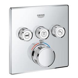 Grohtherm Three Function Thermostatic Valve Trim Only with Four Knob / Push Button Handles, Integrated Diverter, and Volume Control - Less Rough In - blzawedvdecxysoeu1b1_800x500@2x.jpg