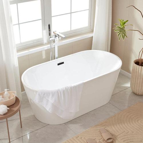 Bordeaux 54 in. Acrylic Flatbottom Freestanding Bathtub in White/Matte Black - bo62nyycaavpac1pkjno_x500.jpg