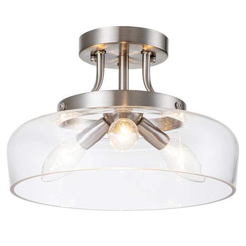 11 in. 3-Light Satin Nickel Transitional Semi-Flush Mount with Clear Glass Shade and No Bulbs Included - bxxyc4z9fryliqkuahti_x500.jpg