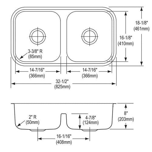 Lustertone™ Classic Double Bowl Kitchen Sink, Under Mount, 32-1/2 x 18-1/8 in, 8 in Bowl Depth, 18 ga Lustrous Satin Steel, Stainless - c0tnbtuepo39uiwo9sk3_x500.jpg