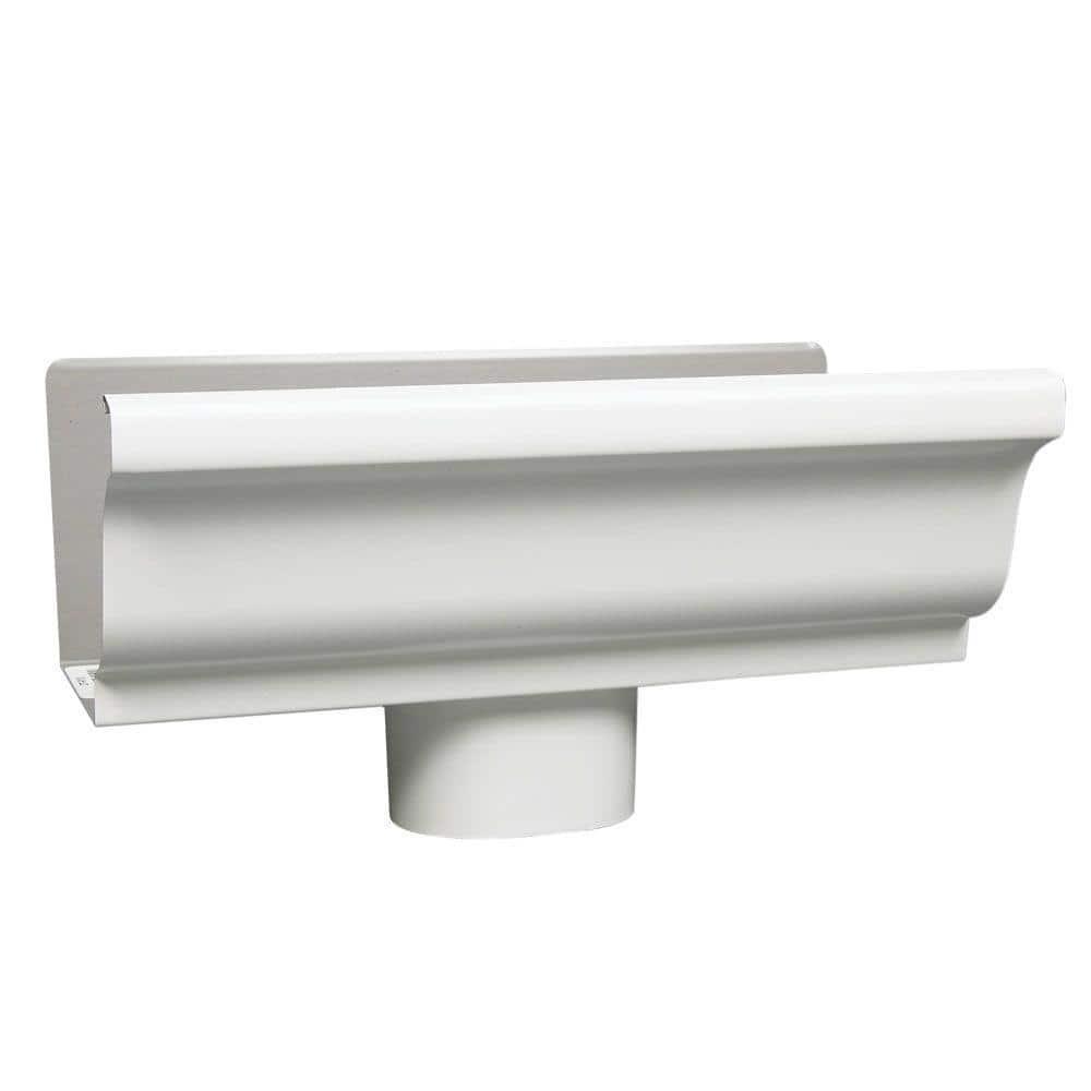 5 in. White Aluminum K-Style Gutter End with 2 in. x 3 in. Drop Outlet - c30h0uoghaawwfspcatm_800x500@2x.jpg