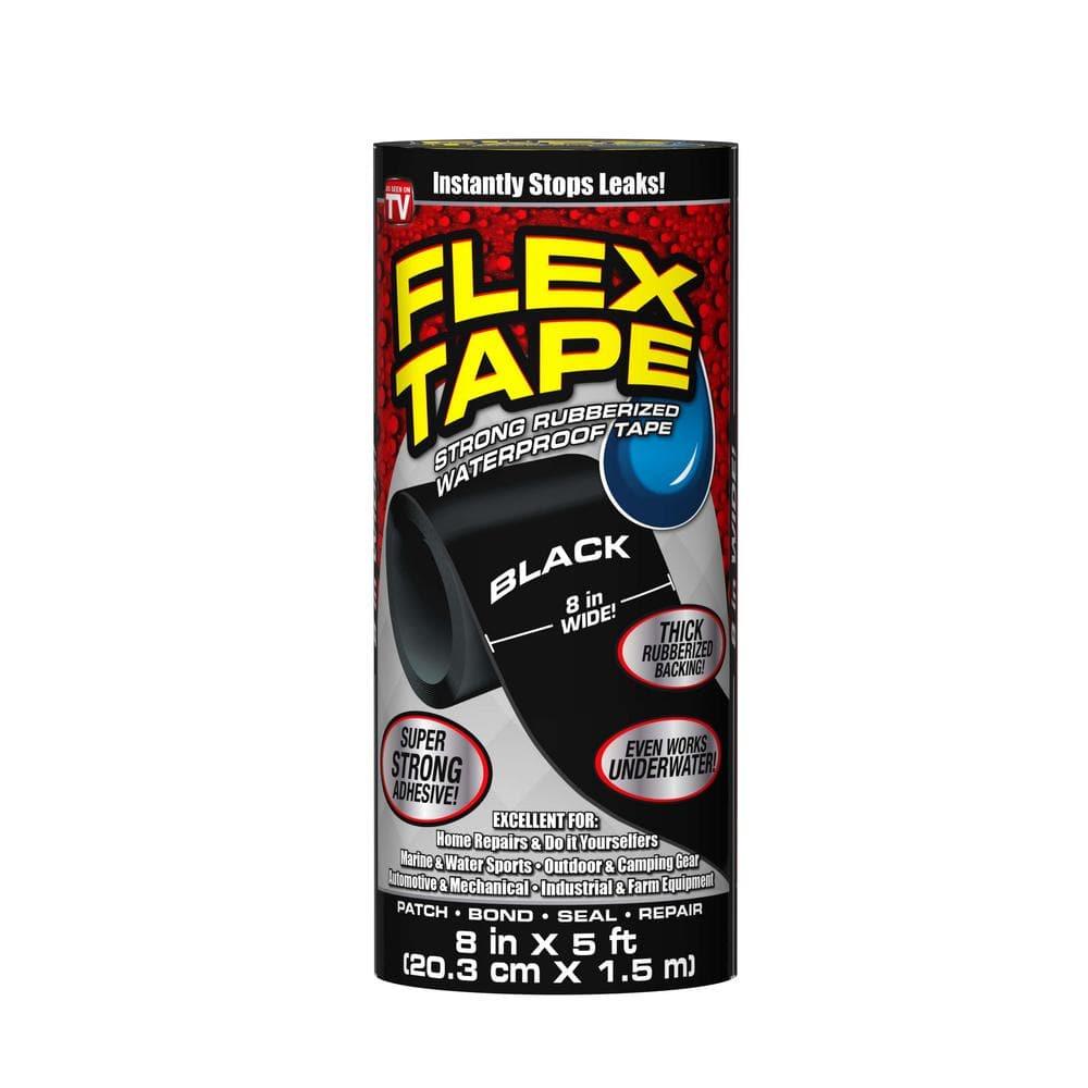 Flex Tape Black 8 in. x 5 ft. Strong Rubberized Waterproof Tape - c3bxfrdymzwh1mgnfuvj_800x500@2x.jpg