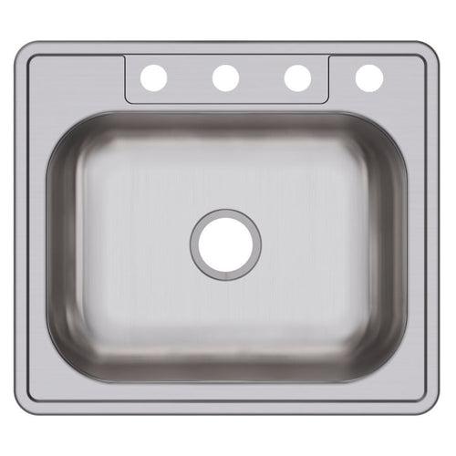 Dayton® Single Bowl Kitchen Sink, Top Mount, ADA, 25 x 22 in, 6-3/8 in Bowl Depth, 4-Hole, 22 ga Satin Steel, Stainless - cavbhi0fr78plt1lwnms_x500.jpg