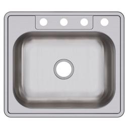 Dayton® Single Bowl Kitchen Sink, Top Mount, ADA, 25 x 22 in, 6-3/8 in Bowl Depth, 4-Hole, 22 ga Satin Steel, Stainless - cavbhi0fr78plt1lwnms_x500.jpg