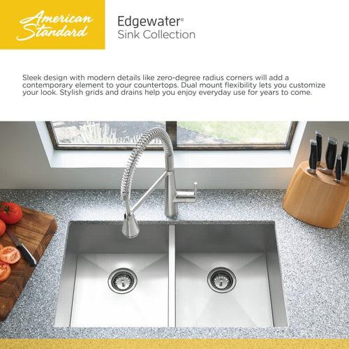 Edgewater 25" Single Basin Stainless Steel Kitchen Sink for Drop In or Undermount Installations with Single Faucet Hole - Drain Included - cf42ktvutbvrcy4m7fnl_x500.jpg