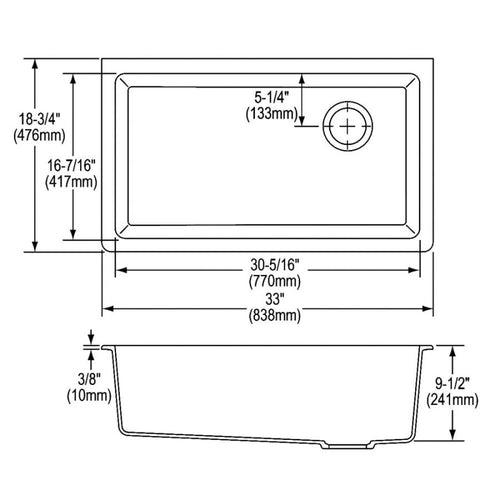 Classic® Single Bowl Kitchen Sink, Under Mount, 33 x 18-3/4 in, 9-1/2 in Bowl Depth, Quartz, Dusk Gray - ci7iaejf8qayw6pscgio_x500.jpg