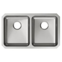 Lustertone™ Classic Double Bowl Kitchen Sink, Under Mount, ADA, 30-3/4 x 18-1/2 in, 5-3/8 in Bowl Depth, 18 ga Lustrous Satin Steel, Stainless - coctppuaxybnea2ncmsh_x500.jpg