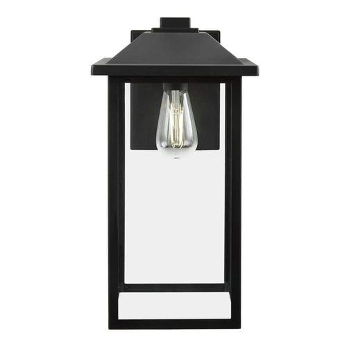 1-Light 18 in. Black Hardwired Classic Outdoor Wall Lantern Sconce Light with Clear Glass - coe5scetekdczoenqulv_x500.jpg