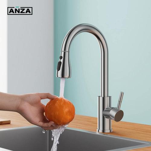 Single-Handle Pull Down Sprayer Kitchen Faucet with Deck Plate in Brushed Nickel - cpramorgsxgqfgspydzz_x500.jpg