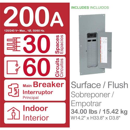 Homeline 200 Amp 30-Space 60-Circuit Indoor Main Breaker Plug-On Neutral Load Center with Cover(HOM3060M200PCVP) - crczvhttwdlnhvvkfzbq_x500.jpg