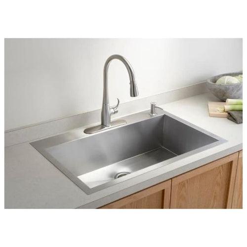 Vault 33" Single Basin Drop-In / Under-Mount 18-Gauge Stainless Steel Kitchen Sink with SilentShield - Basin Rack Included - cvsptngckdjcvas9qy2i_x500.jpg