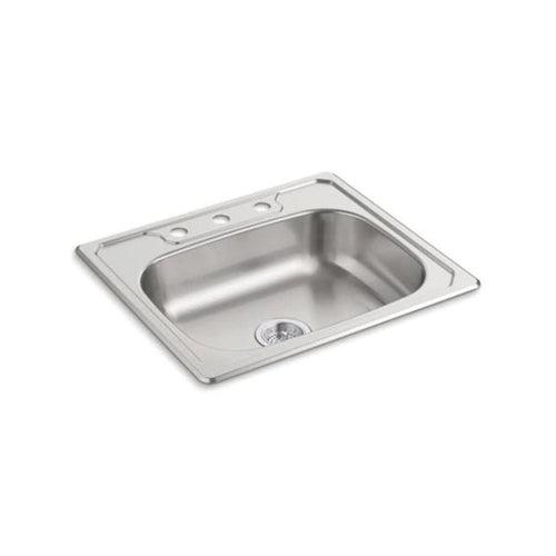 Middleton® Single Bowl Kitchen Sink, Top Mount, ADA, 25 x 22 in, 6 in Bowl Depth, 3-Hole, 20 ga Luster Steel, Stainless - cwc9zsflybriw3hnnmqu_x500.jpg