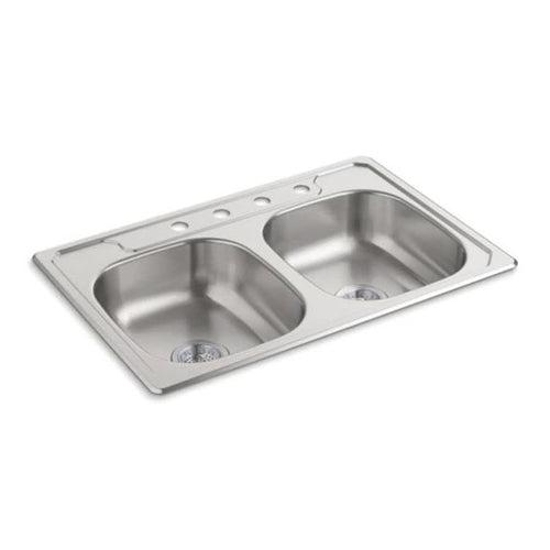 Middleton® Double Bowl Kitchen Sink, Top Mount, ADA, 33 x 22 in, 6 in Bowl Depth, 4-Hole, 20 ga Luster Steel, Stainless - cz1agqsk0blzmk7imelf_x500.jpg