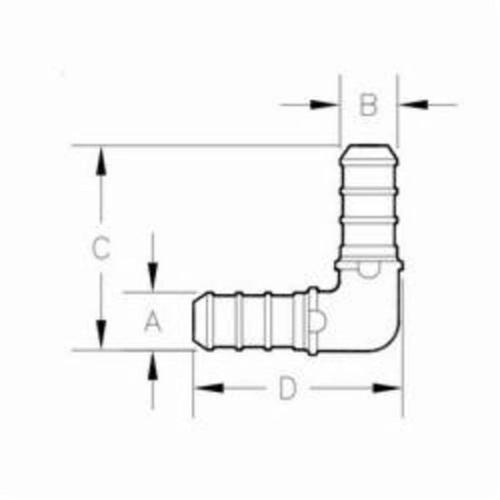 QickSert CR® 90 deg Elbow, 3/4 in, Crimp PEX, Poly - czzuc4cenpm131ulbxex_x500.jpg