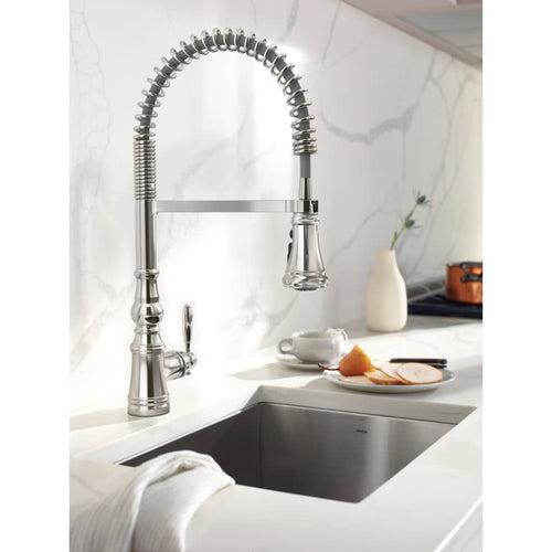 Weymouth 1.5 GPM Single Hole Pre-Rinse Pull Down Kitchen Faucet with Power Boost - d4wvdl8zflxvheykct9s_x500.jpg