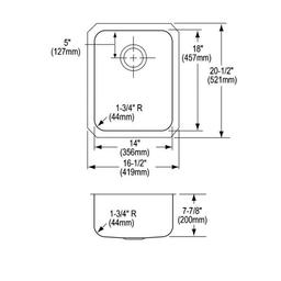 Lustertone™ Classic Single Bowl Kitchen Sink, Under Mount, 16-1/2 x 20-1/2 in, 7-7/8 in Bowl Depth, 18 ga Lustrous Satin Steel, Stainless - dcruyilzmtnbsh2cgd8v_x500.jpg