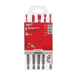 SHOCKWAVE™ Masonry Single Ended Drill Bit Set, 5/32 in, Min Drill Bit, 3/8 in, Max Drill Bit, 5 Pieces, For Hammer Drill Drivers, Carbide - dfd5bpt2subyggylpkwn_x500.jpg