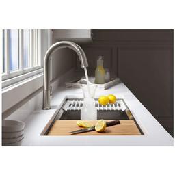 Prolific 29" Undermount Stainless Steel Single Basin Kitchen Sink with SilentShield Technology, Bamboo Cutting Board, 2 Multipurpose Racks, Colander, and Washbin - dl1ohogzxwcnqvrpijw2_x500.jpg