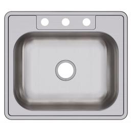 Dayton® Single Bowl Kitchen Sink, Top Mount, ADA, 25 x 22 in, 6-3/8 in Bowl Depth, 3-Hole, 22 ga Satin Steel, Stainless - donjipkhqma8vcwyvs1s_x500.jpg