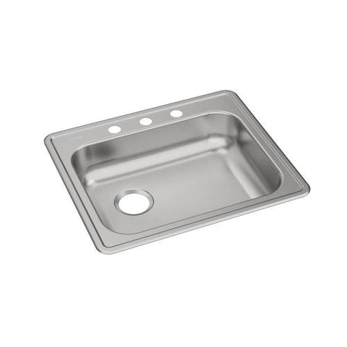 Dayton® Single Bowl Kitchen Sink, Top Mount, ADA, 25 x 21-1/4 in, 5-1/4 in Bowl Depth, 3-Hole, 22 ga Brushed Satin Steel, Stainless - dtbabsj87b0ectcbrujp_x500.jpg