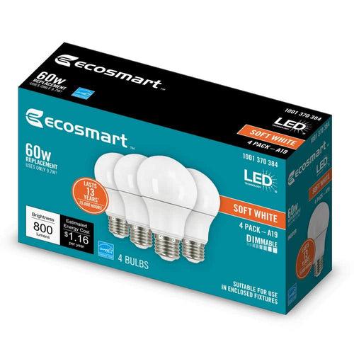 60-Watt Equivalent A19 Dimmable Energy Star LED Light Bulb Soft White (4-Pack) - dvp6wvejdceclqbqhwsx_x500.jpg