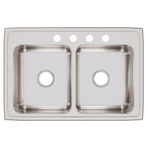 Lustertone™ Classic Double Bowl Kitchen Sink, Top Mount, 33 x 22 in, 7-3/4 in Bowl Depth, 4-Hole, 18 ga Lustrous Satin Steel, Stainless - edc21thgj0be604kdwtz_x500.jpg