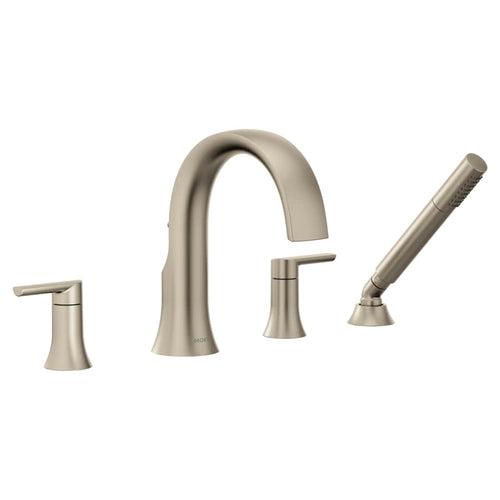 Doux Widespread Deck Mounted Roman Tub Filler with Built-In Diverter - Includes 1.75 GPM Hand Shower - excrtf0rusxbibhboglc_x500.jpg