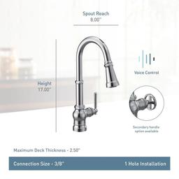 Paterson Smart Faucet 1.5 GPM Single Hole Pull Down Kitchen Faucet with Voice Control - eyjllb0van21czxtvhpv_x500.jpg