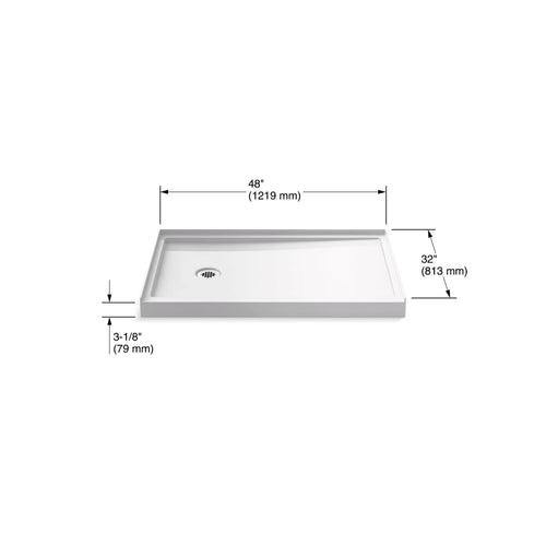 Rely 48" x 32" Rectangular Shower Base with Single Threshold and Left Drain - ezrqqn129k8jjfeyxp2e_x500.jpg