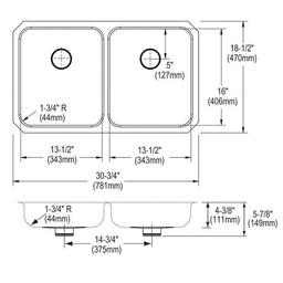 Lustertone™ Classic Double Bowl Kitchen Sink, Under Mount, ADA, 30-3/4 x 18-1/2 in, 4-3/8 in Bowl Depth, 18 ga Lustrous Satin Steel, Stainless - f3byxtdqrivdg2snxw7j_x500.jpg