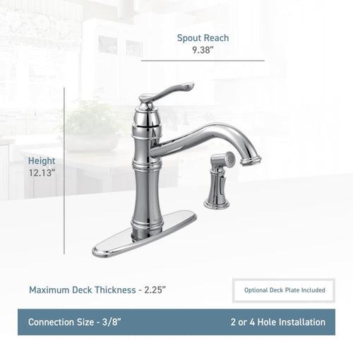 Belfield1.5 GPM High-Arc Single Handle Kitchen Faucet with Side Spray - Power Clean Technology - favzirav7itlc7n4qpab_x500.jpg