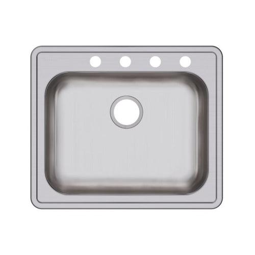 Dayton® Single Bowl Kitchen Sink, Top Mount, ADA, 25 x 21-1/4 in, 5-1/4 in Bowl Depth, 4-Hole, 22 ga Brushed Satin Steel, Stainless - fbaru5gxg4tnvtendcxm_x500.jpg