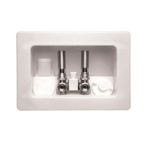 Kahuna™ Assembled Outlet Box With Condensate Hammer Arrester Valves, For Use With Washing Machine, Plastic, White - fcbebv8kpmwrarus6pff_x500.jpg