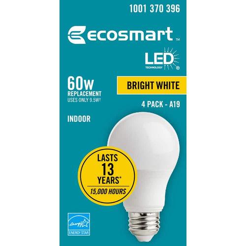 EcoSmart 60-Watt Equivalent A19 Dimmable Energy Star LED Light Bulb in Bright White (8-Pack) - fd2lt8hyticgbsopnf12_x500.jpg