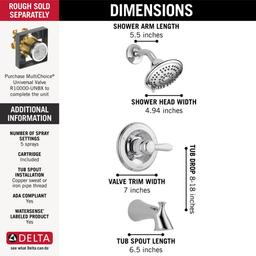 Lahara Monitor 14 Series Tub and Shower Trim Package with 1.75 GPM Multi Function Shower Head - fdue08h2v2m8hcwsxlcs_x500.jpg