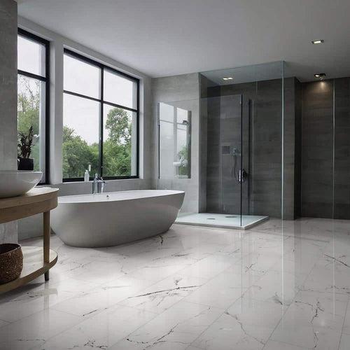 Carrara 12 in. x 24 in. Polished Porcelain Stone Look Floor and Wall Tile (16 sq. ft./Case) - fdylknq47s7vrg486cfy_x500.jpg