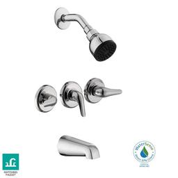 Glacier Bay Aragon Triple Handle 1-Spray Tub and Shower Faucet 1.8 GPM in Chrome (Valve Included) - ffbgb10poxplsu3kccht_x500.jpg